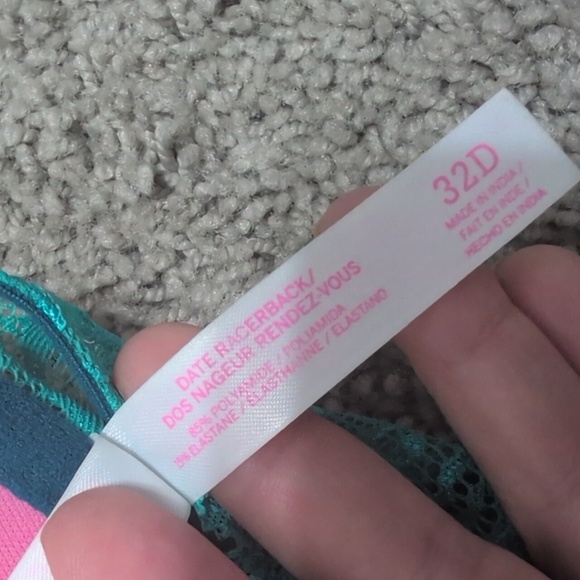 Victoria's Secret PINK Date Racerback Lace Pushup Bra Teal 32D - Picture 10 of 10